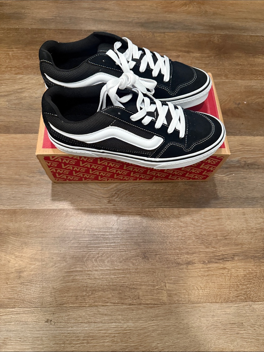 Vans Black and White Old Skool Low-Top Sneakers